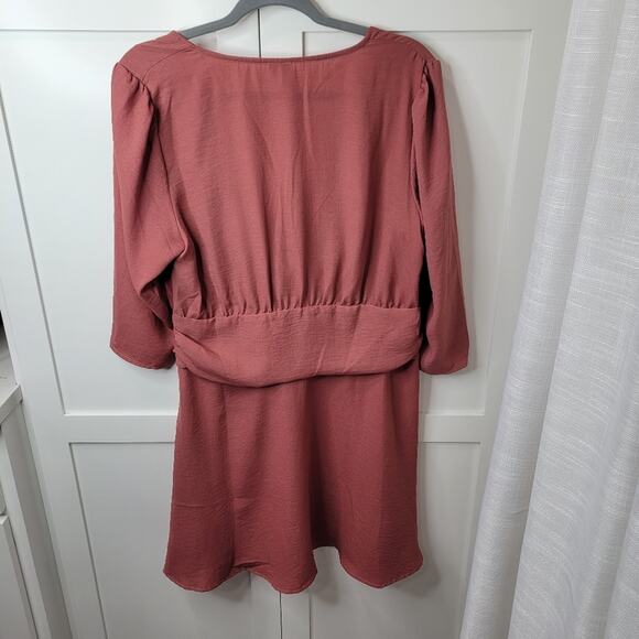 ASOS Mini Wrap Dress With Ruched Waist Size 12 - Picture 3 of 7